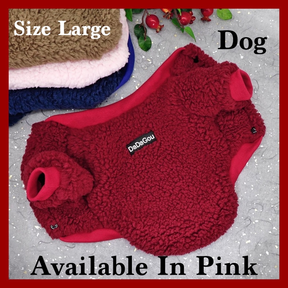 Pink Dog Fleece Jacket- Large